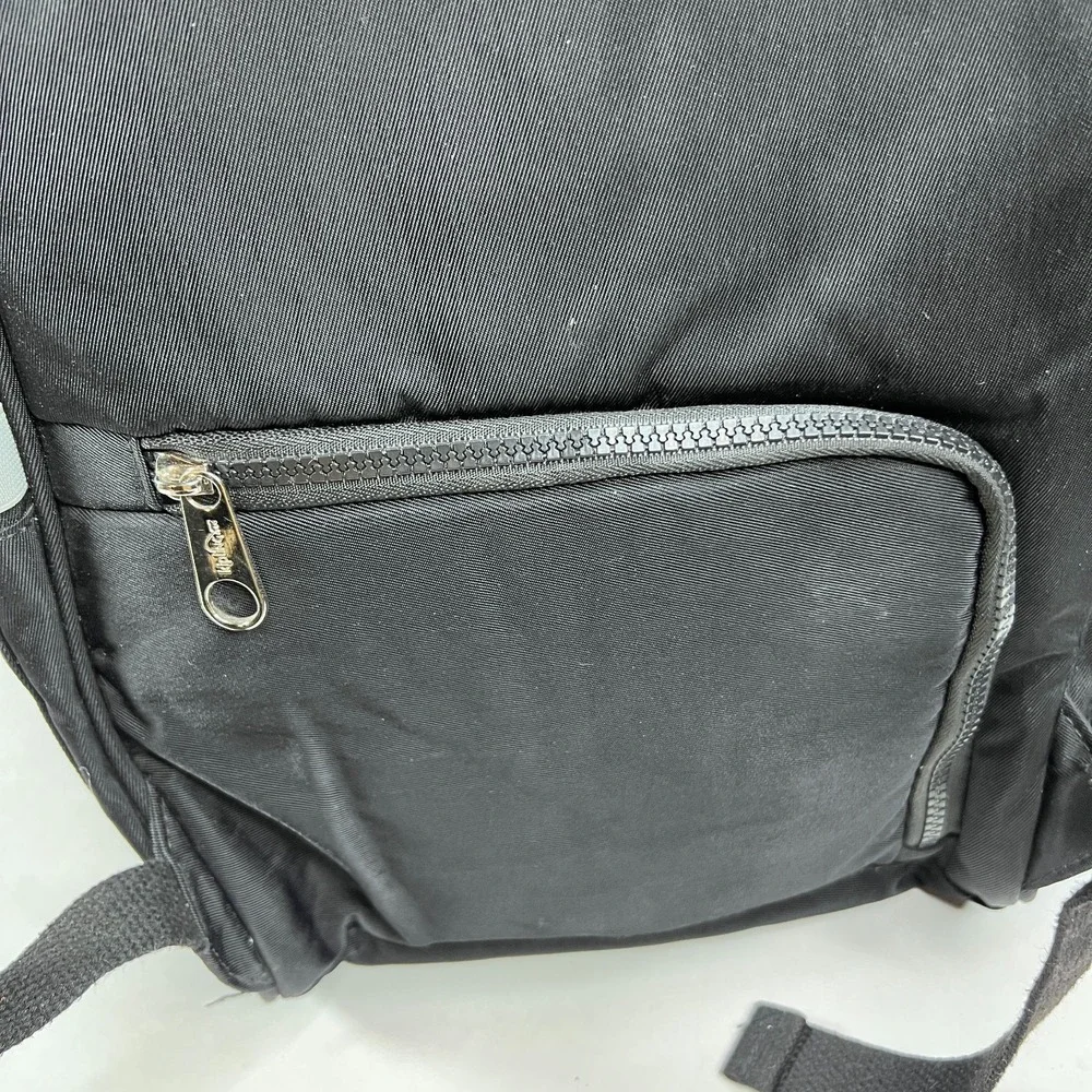 Kipling Audrie Black Nylon Diaper Bag Backpack Doctor Bag Opening w Monkey Charm